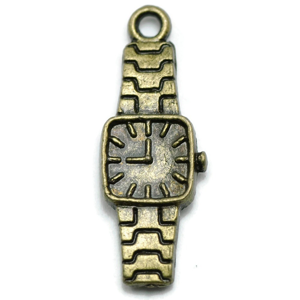 10pcs Watch Charms, wristwatch time, jewelry making‎ supplies, bronzetone metal